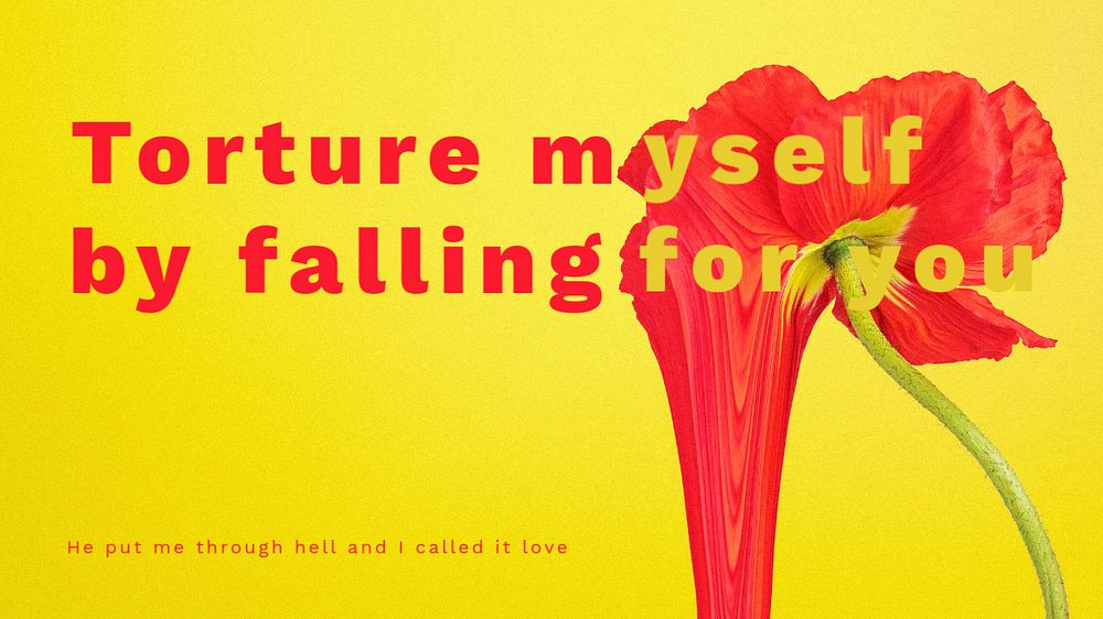 Love quote blog banner template, surreal colorful flower design