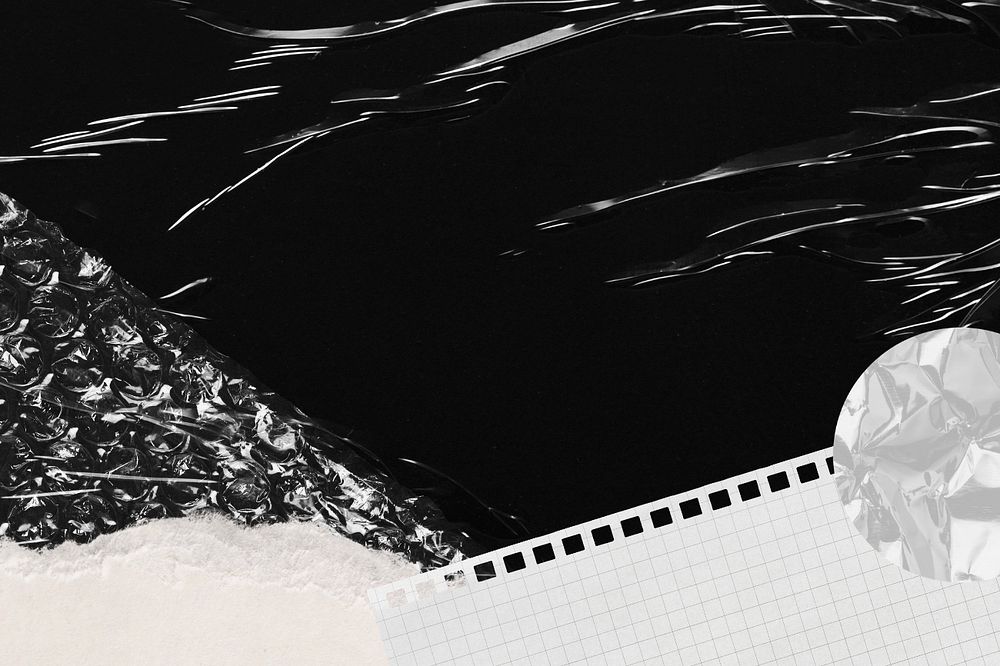 Plastic wrap texture background, ripped paper border