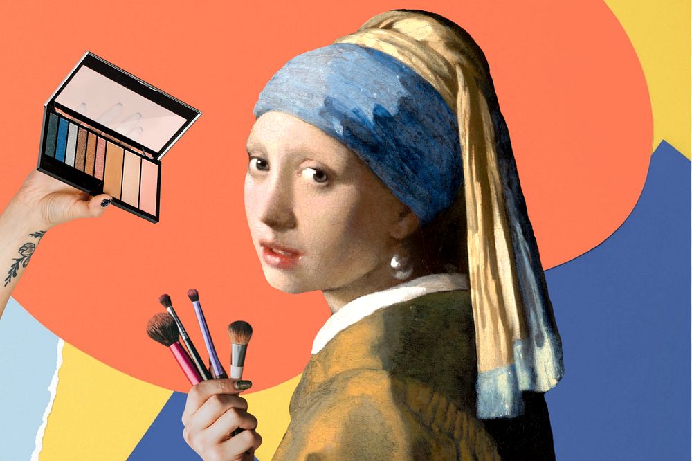 Beauty blogger aesthetic, Johannes Vermeer's artwork, remixed by rawpixel.