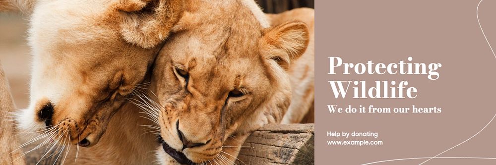 Wildlife charity email header template, editable text