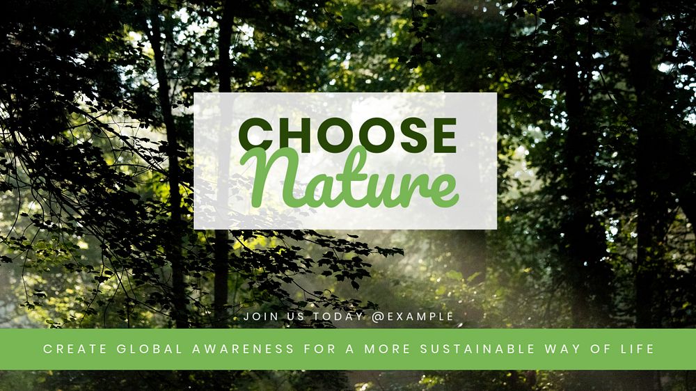 Sustainable living blog banner template, editable text