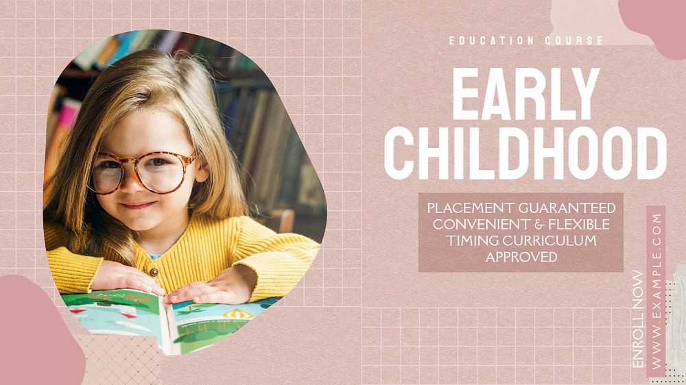 Early childhood education blog banner template, editable text