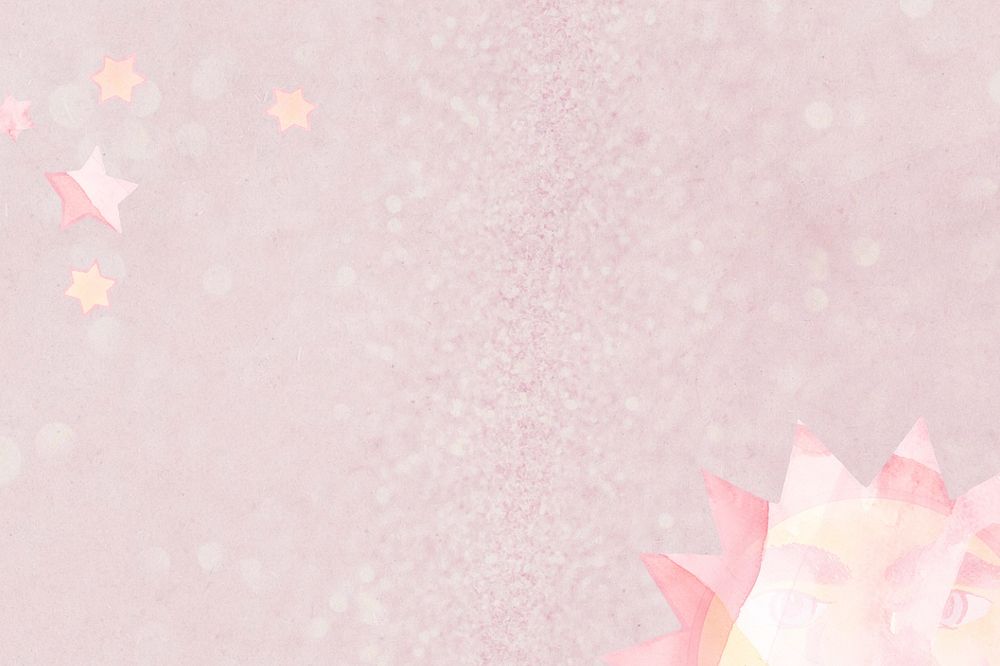 Pink glitter sun border background, editable design