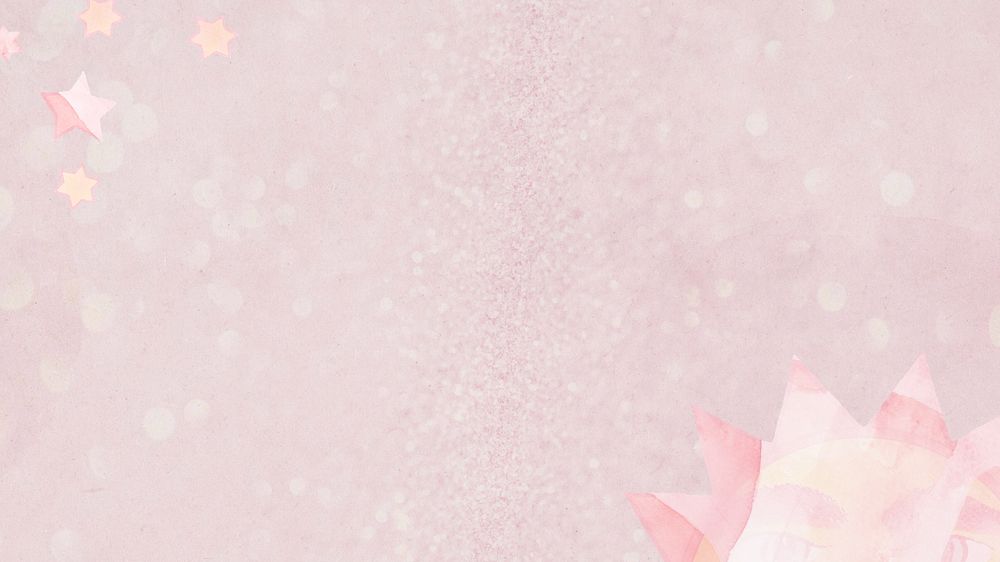 Pink glitter sun desktop wallpaper, editable design