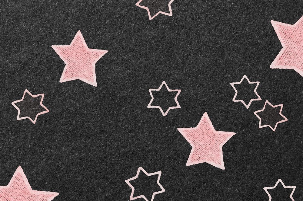 Pink star black background, editable design