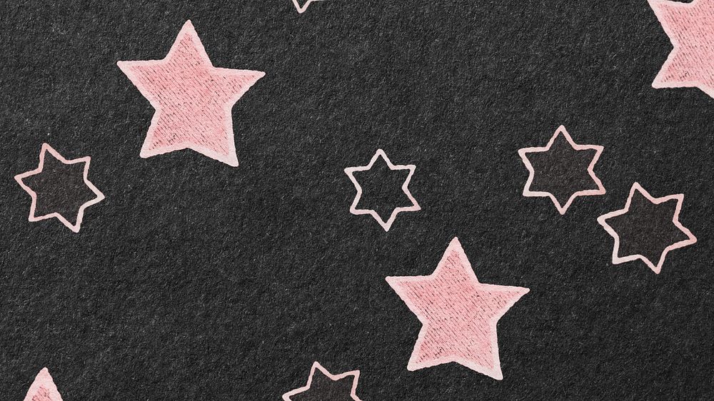 Pink star paper desktop wallpaper, editable design