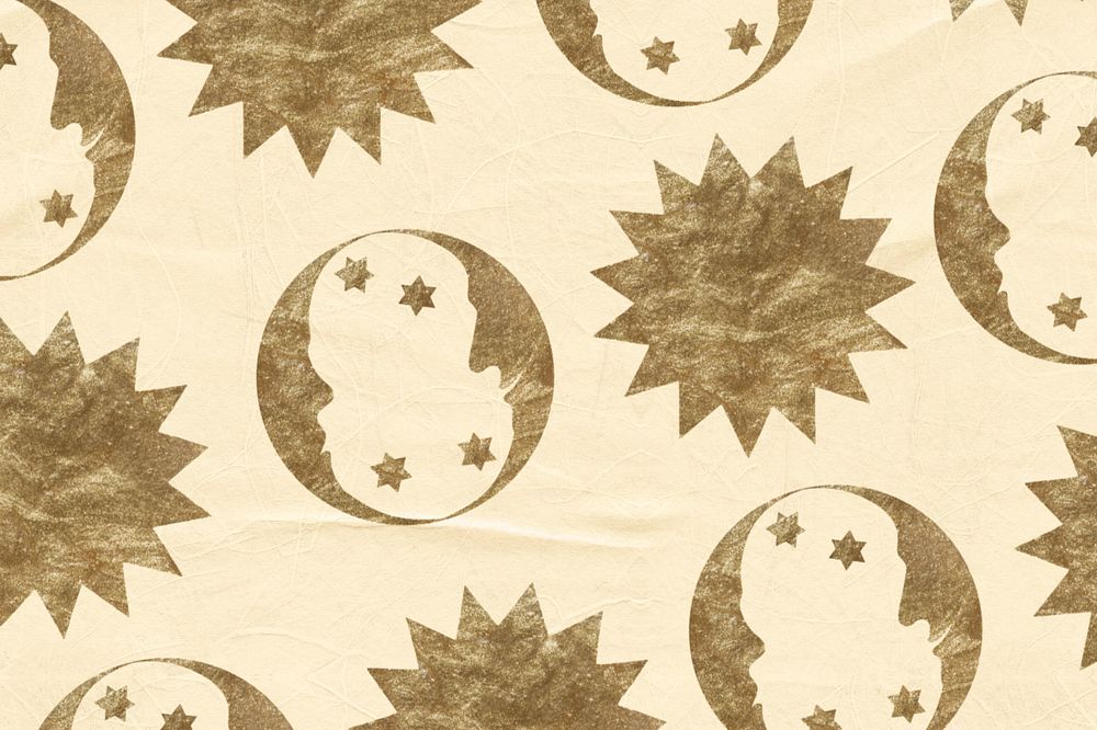 Gold celestial sun moon background, editable design