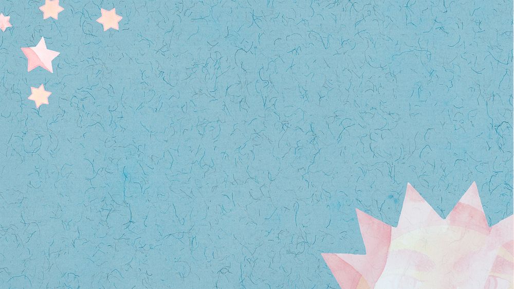 Blue paper sun desktop wallpaper, editable design