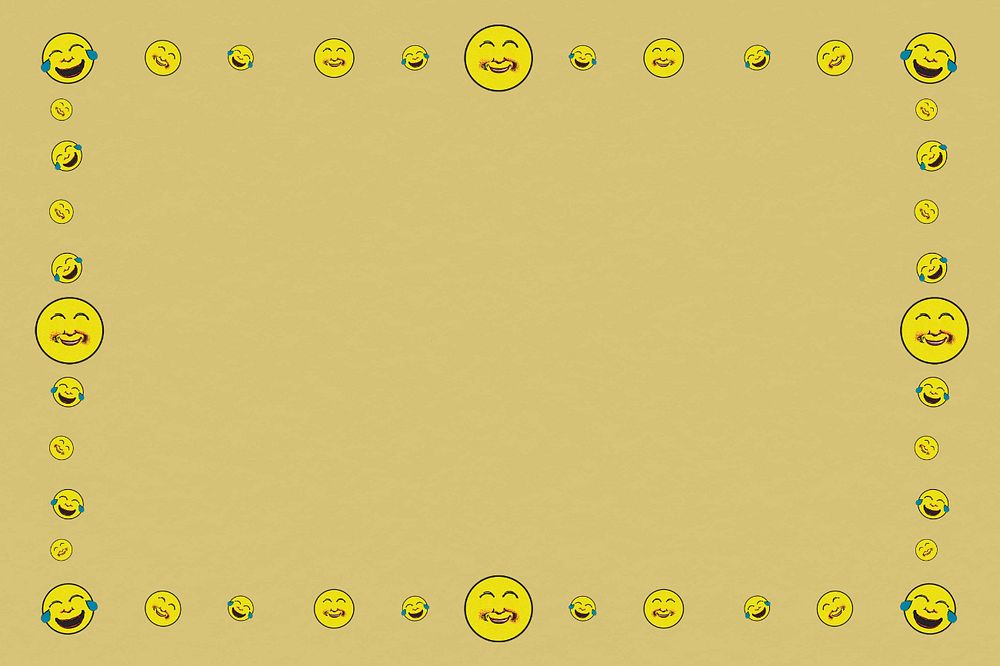 Happy emoticon frame background, editable design