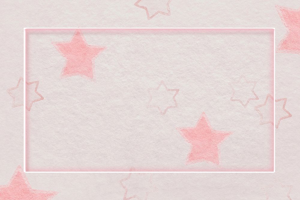 Pink star frame background, editable design