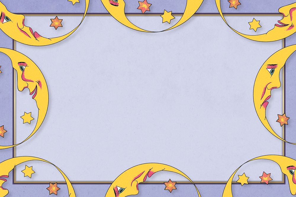 Purple crescent frame background, editable design