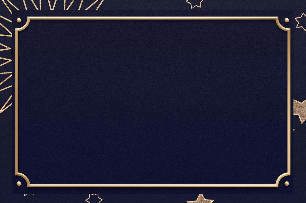 Luxury navy celestial frame background, editable design