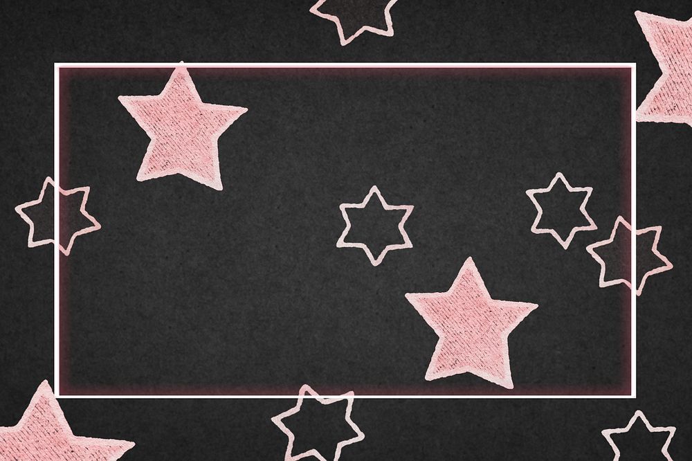 Pink star frame background, editable design