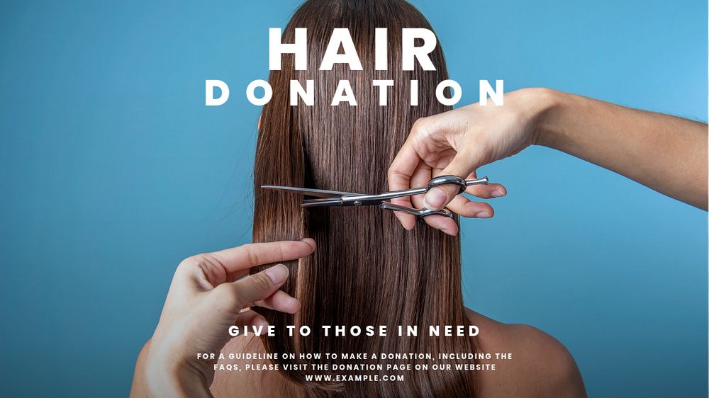 Hair donation blog banner template, editable text