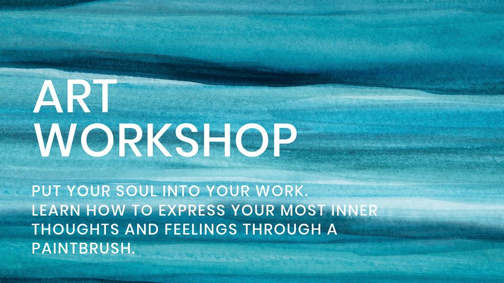 Art workshop Facebook cover template, watercolor editable design