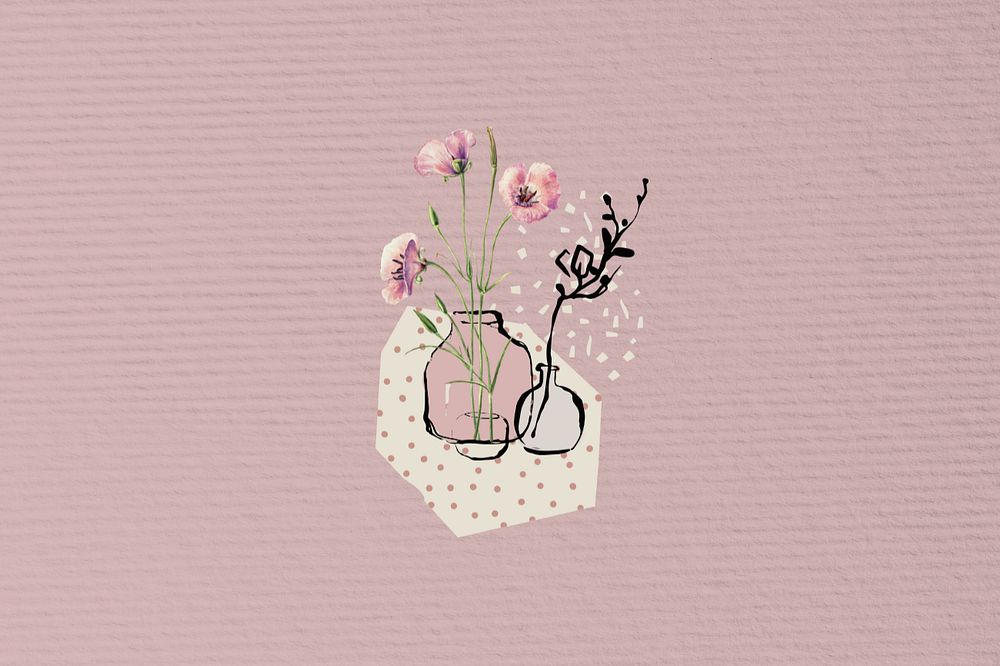 Pink flower vase background