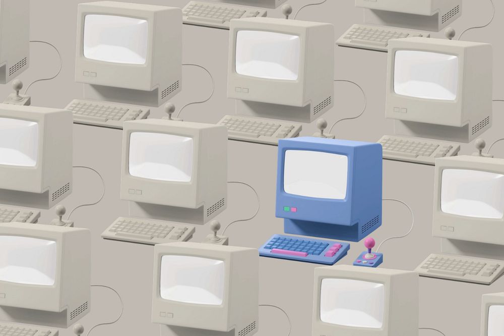 Retro computer gray pattern background