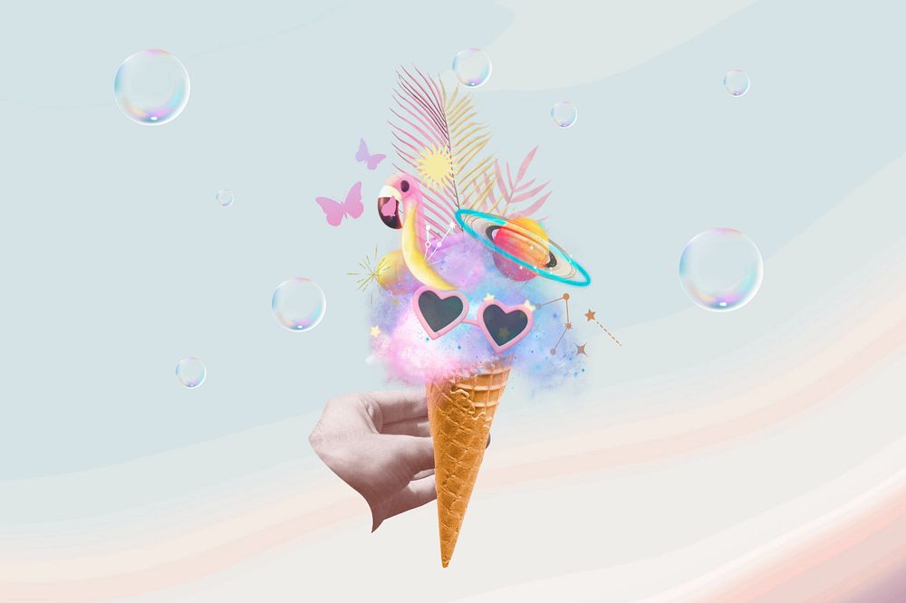 Aesthetic gradient ice-cream background