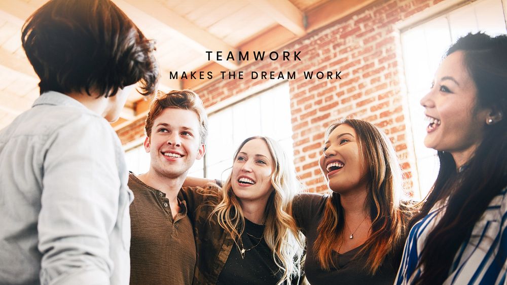 Diverse teamwork YouTube thumbnail template, editable design