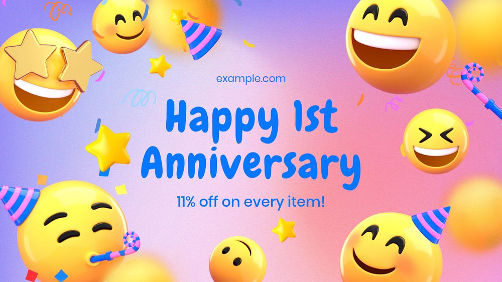 Happy anniversary YouTube thumbnail template, editable design