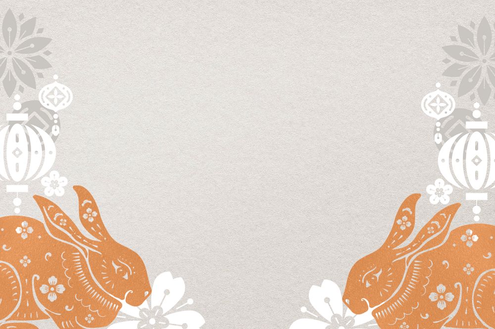 Festive Chinese rabbit background, New Year celebration, editable design