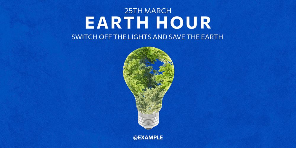 Earth hour Twitter ad template, customizable design