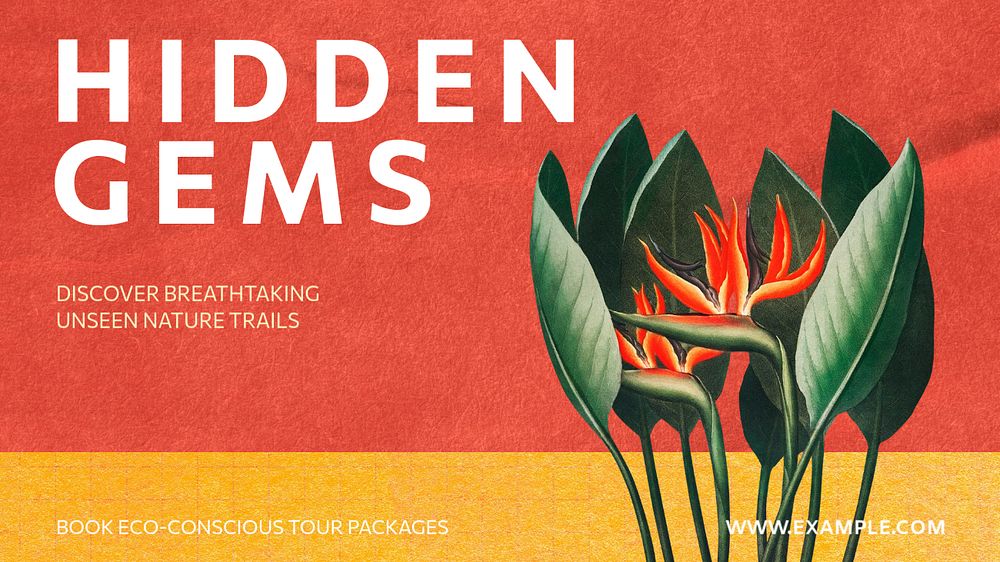 Hidden gems blog banner template, editable text & design