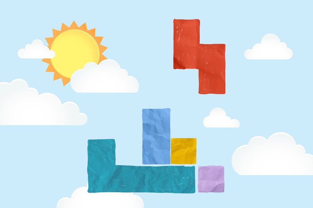 Block game illustration background, cute design