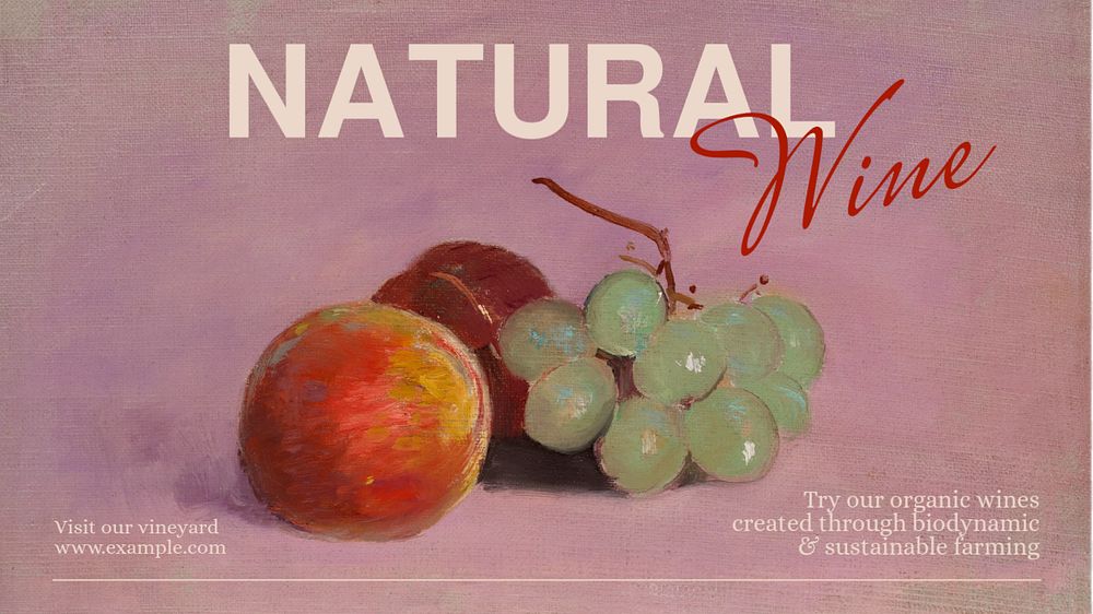 Natural wine blog banner template, editable  design. Famous art, remixed by rawpixel.