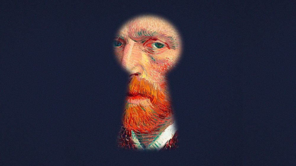 Van Gogh keyhole desktop wallpaper. Remixed by rawpixel.