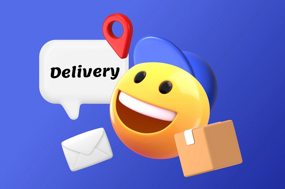 3D package delivery, element editable illustration