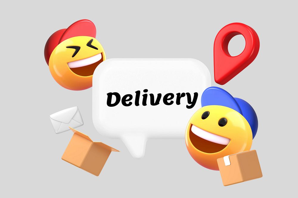 3D package delivery, element editable illustration