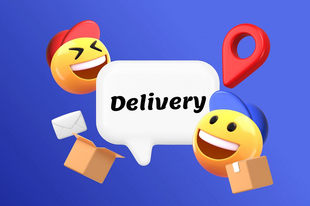 3D package delivery, element editable illustration