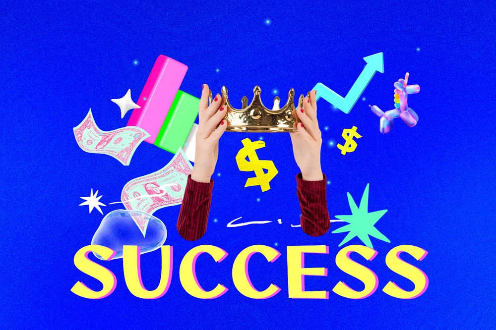 Editable success collage remix design