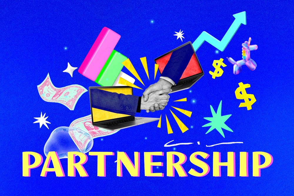 Editable partnership collage remix design