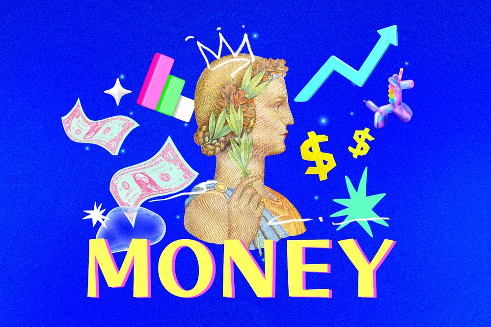 Editable money collage remix design