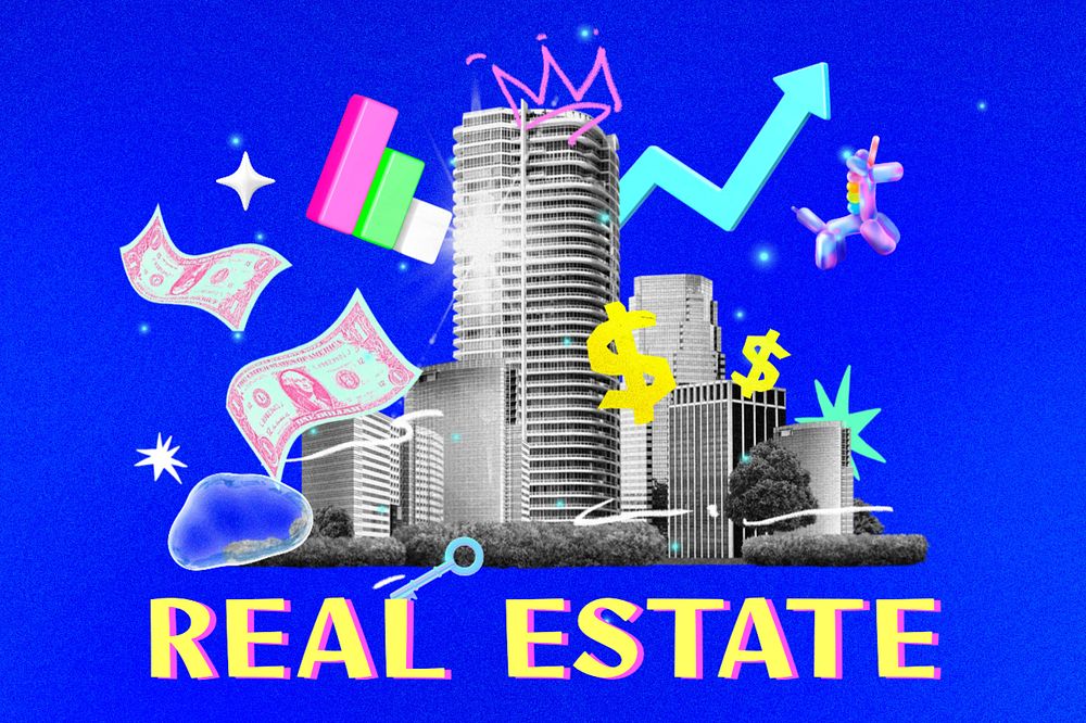 Real estate, editable collage remix