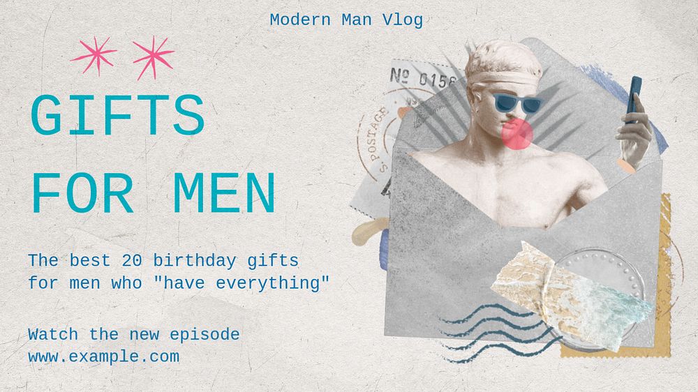 Gifts for men banner template, editable design