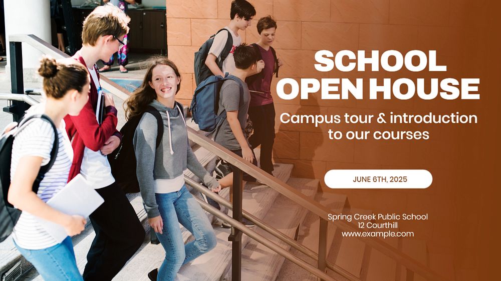 School open house blog banner template, editable text