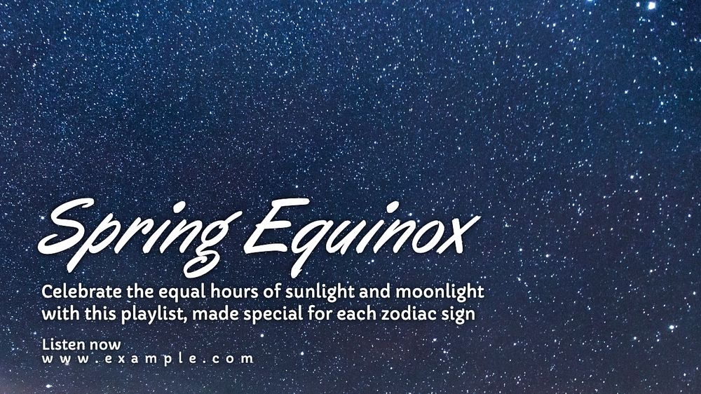 Spring equinox blog banner template, editable text