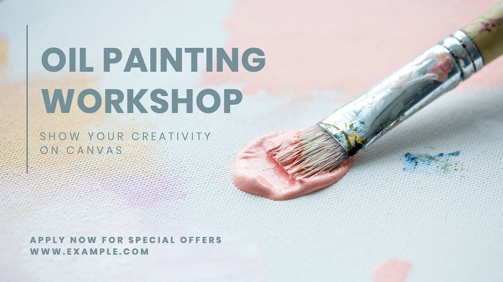 Art workshop blog banner template, editable text