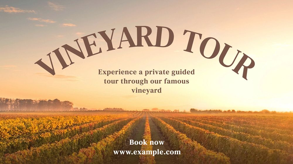 Vineyard tour blog banner template, editable text