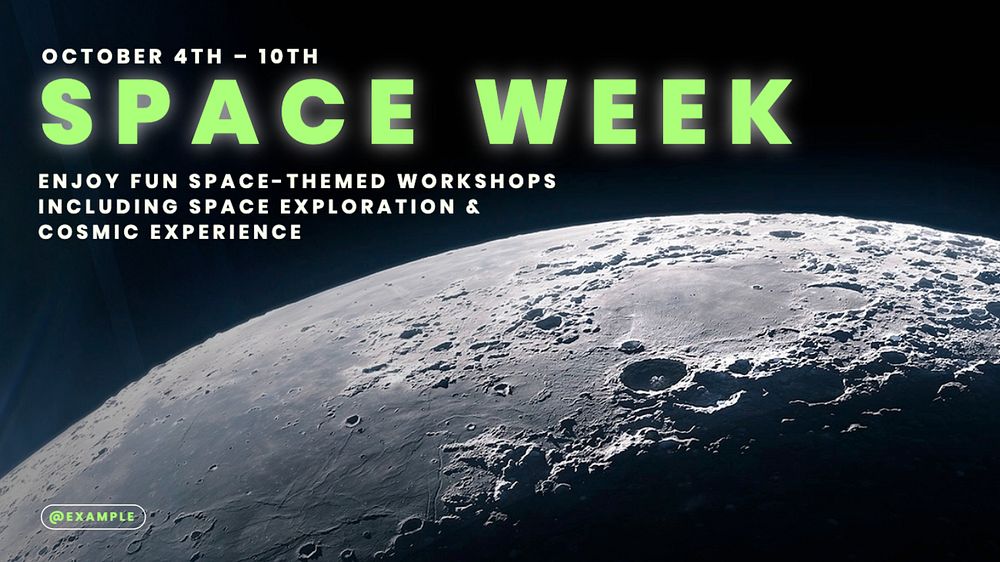 Space week blog banner template, editable text