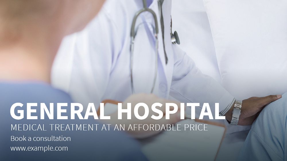 General hospital blog banner template, editable text