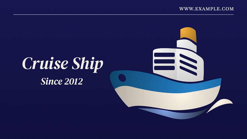 Cruise ship  blog banner template, editable text