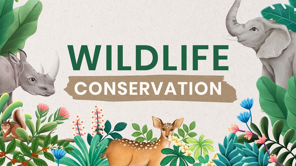 Wildlife conservation presentation template, editable | Premium ...