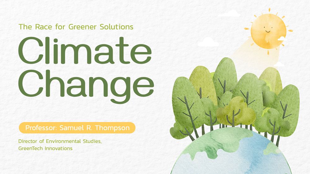 Climate change presentation template, editable | Premium Editable ...