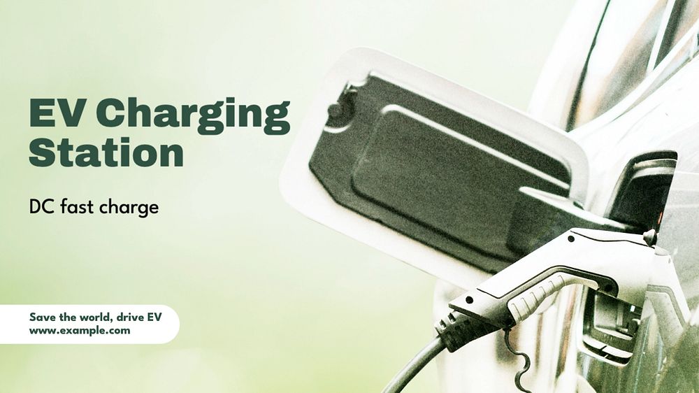 EV charging blog banner template, editable text