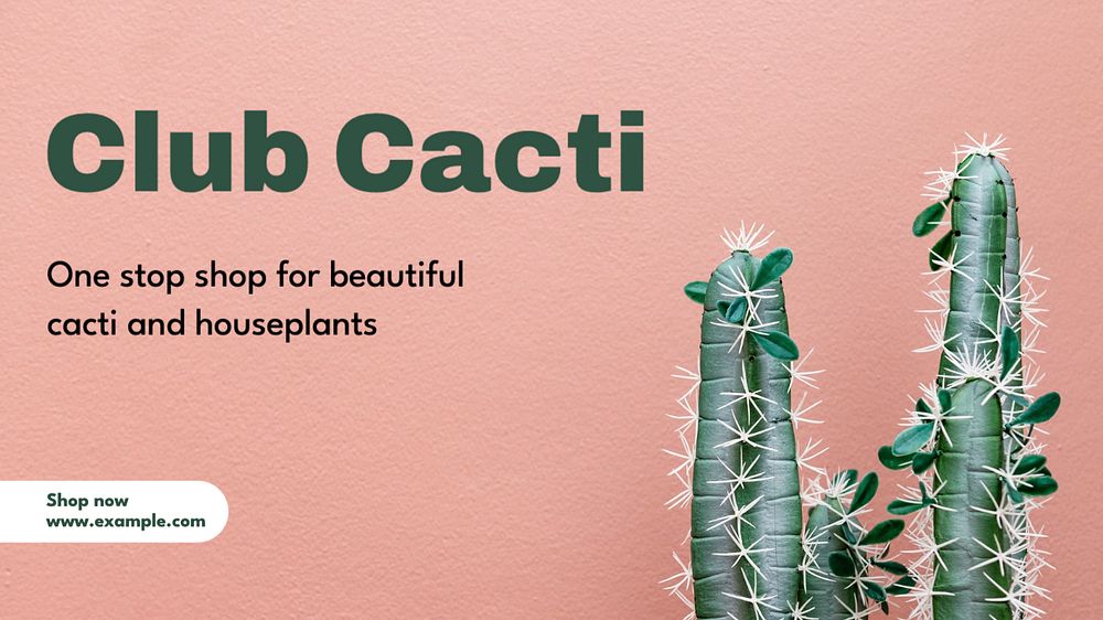 Club cacti blog banner template, editable text