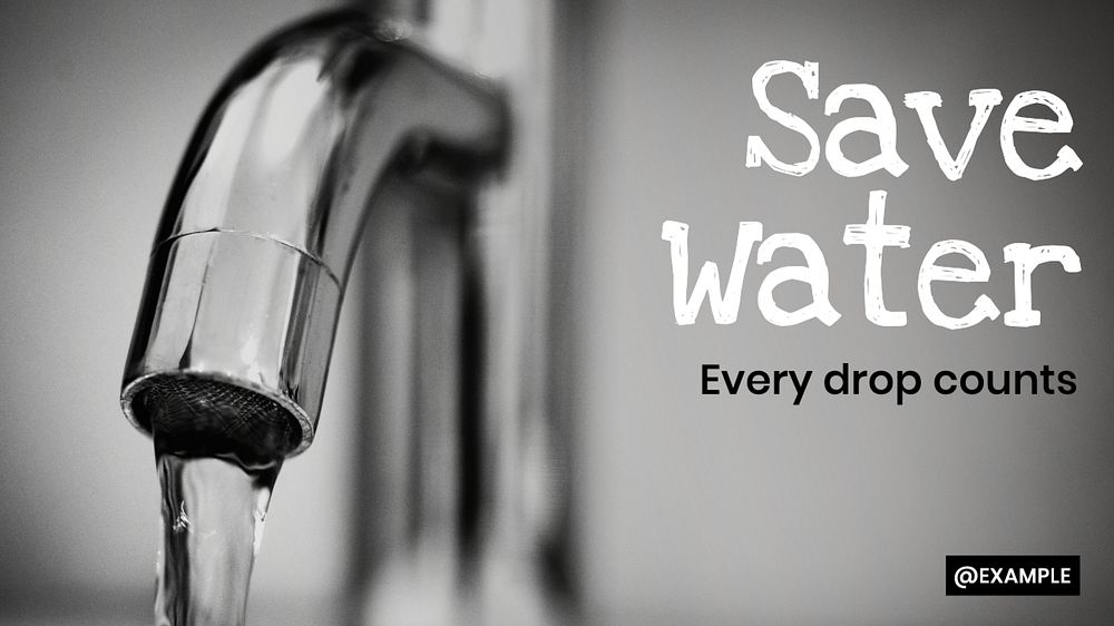 Save water blog banner template, editable text